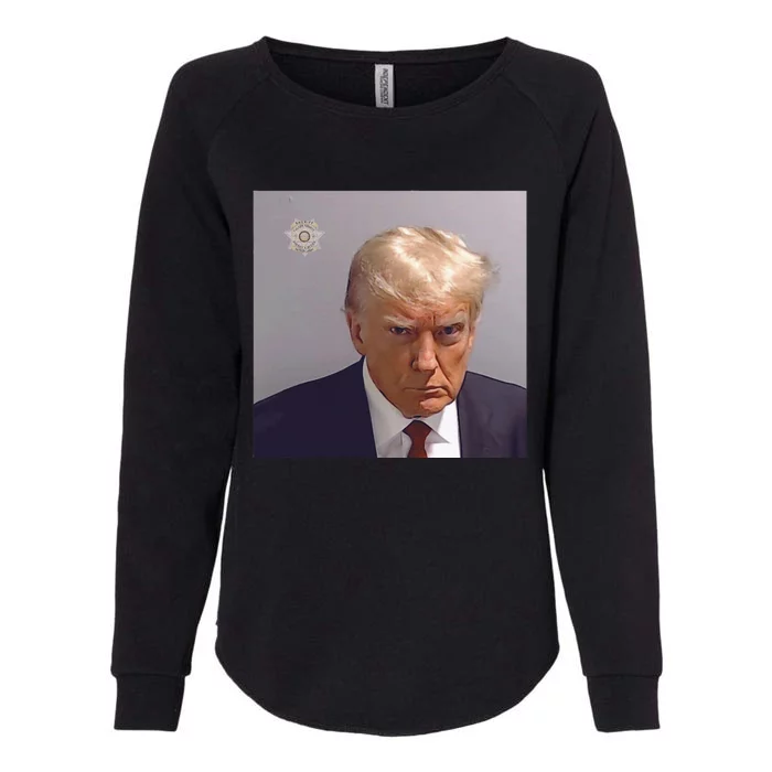 The Booking Photo Of Donald Trump Womens California Wash Sweatshirt