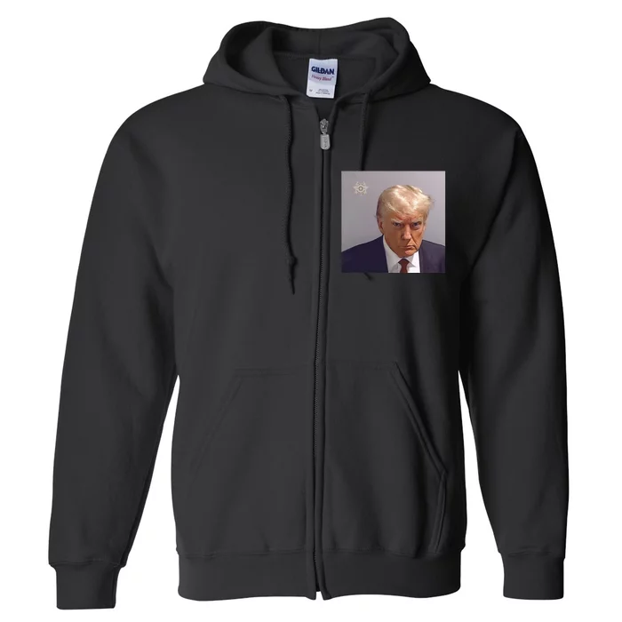 The Booking Photo Of Donald Trump Full Zip Hoodie