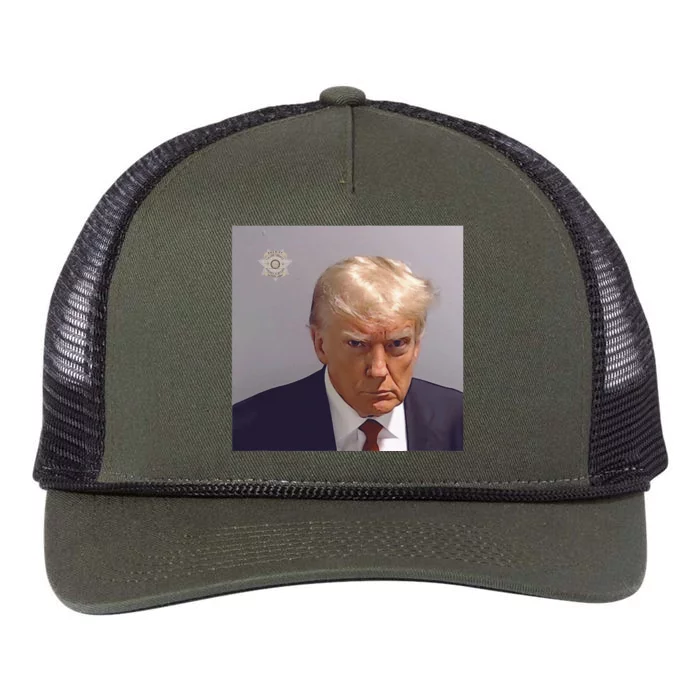 The Booking Photo Of Donald Trump Retro Rope Trucker Hat Cap