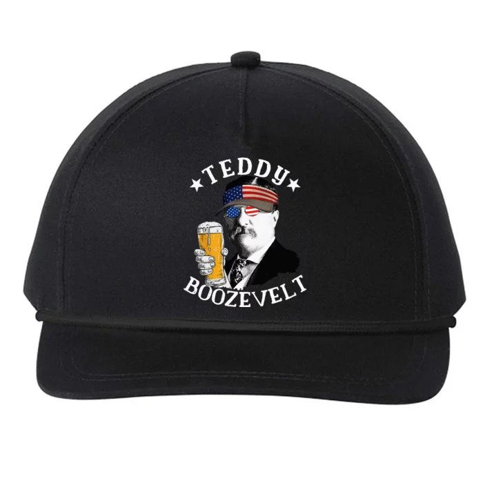 Teddy Boozevelt President Theodore Roosevelt Drinking Beer Snapback Five-Panel Rope Hat