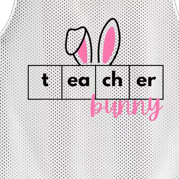 Teacher Bunny Reading Teacher Easter Spring Mesh Reversible Basketball Jersey Tank