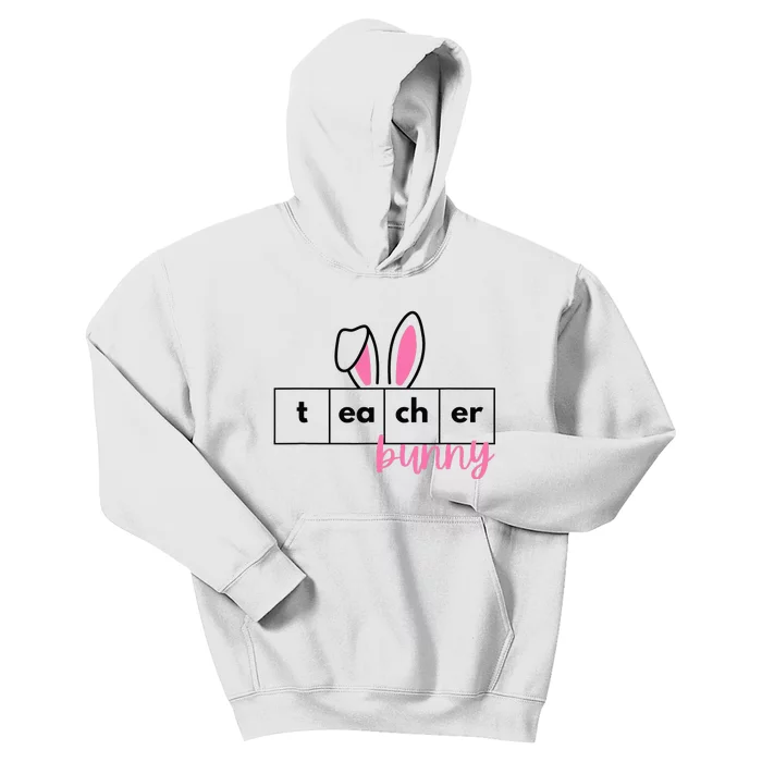 Teacher Bunny Reading Teacher Easter Spring Kids Hoodie