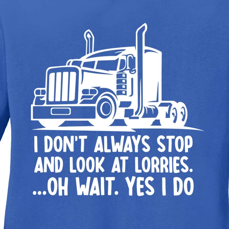 Trucker Big Rig Semicute Gifttrailer Truck Driver Funny Trucker Cool Gift Ladies Long Sleeve Shirt