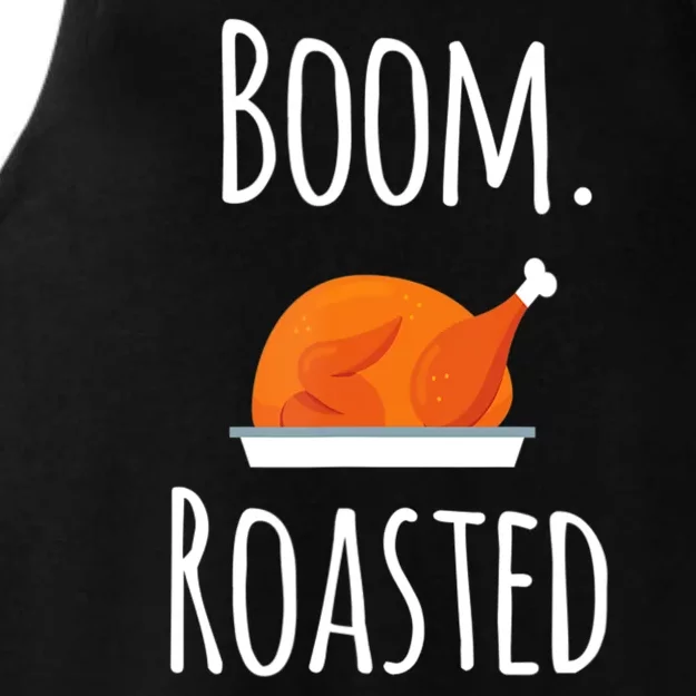 Thanksgiving Boom Roasted Turkey Ladies Tri-Blend Wicking Tank