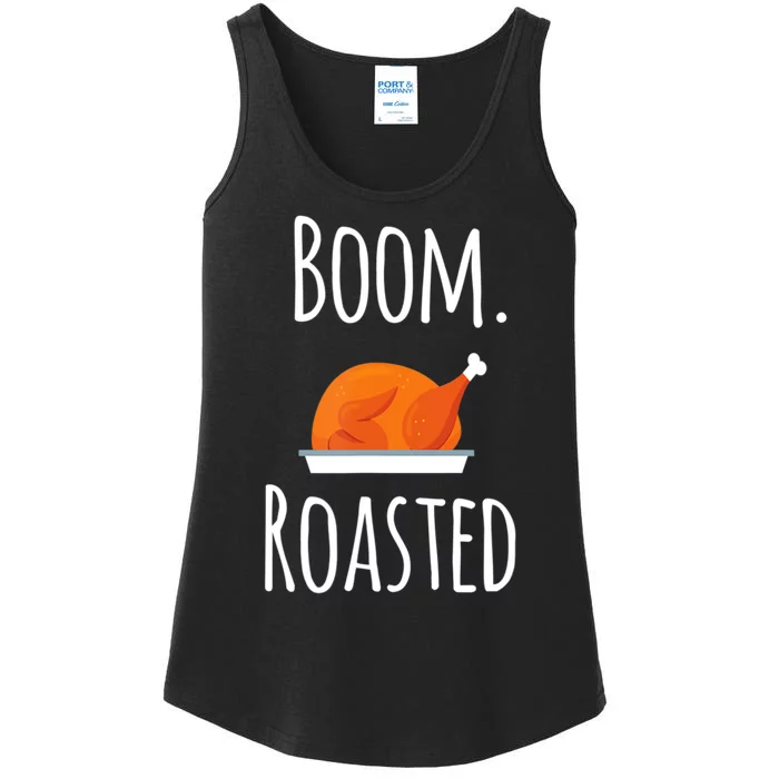 Thanksgiving Boom Roasted Turkey Ladies Essential Tank