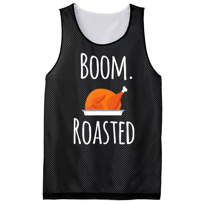 Thanksgiving Boom Roasted Turkey Mesh Reversible Basketball Jersey Tank