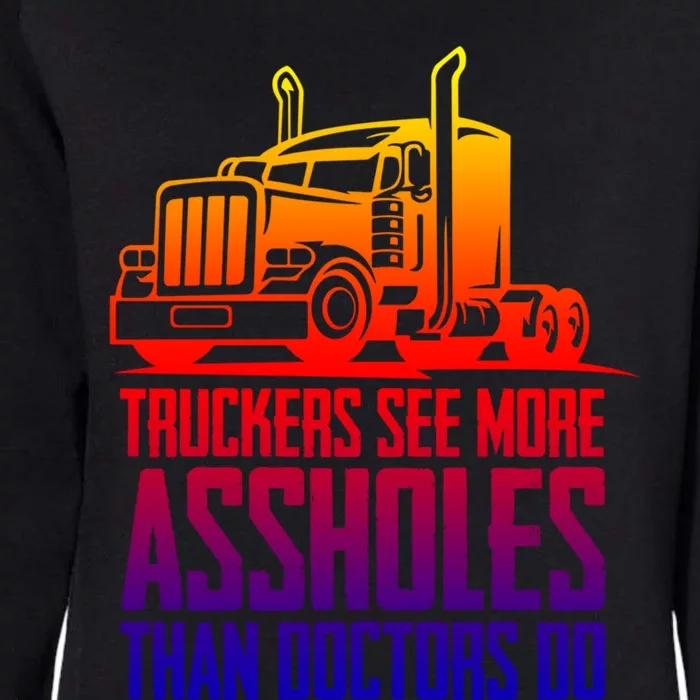 Trucker Big Rig Semigifttrailer Truck Driver Funny Trucker Funny Gift Womens California Wash Sweatshirt