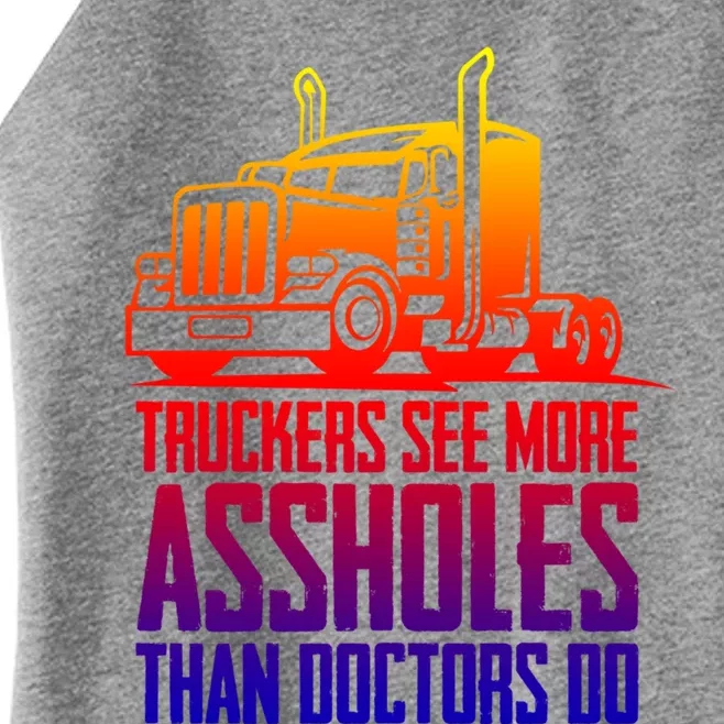 Trucker Big Rig Semigifttrailer Truck Driver Funny Trucker Funny Gift Women’s Perfect Tri Rocker Tank