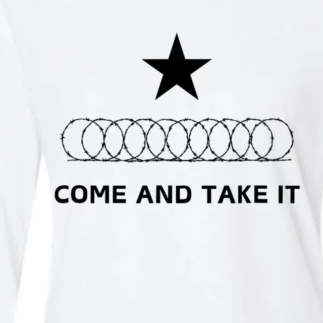 Texas Border Razorwire Come And Take It Womens Cotton Relaxed Long Sleeve T-Shirt