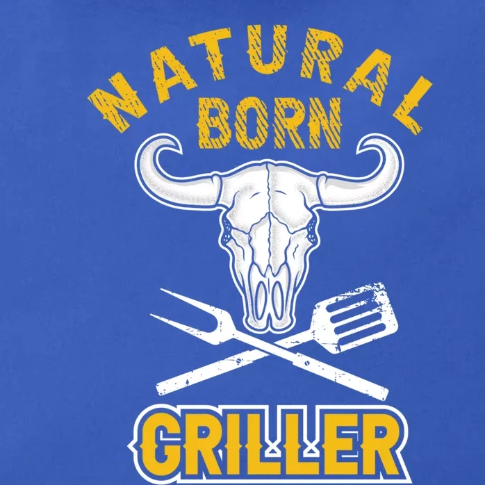 Tee Bbq Retro Grilling Beef Design Natural Born Griller Gift Zip Tote Bag