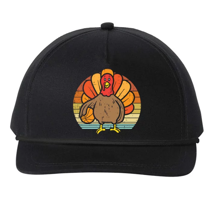 Turkey Basketball Retro Thanksgiving Sports Boys Girls Gift Snapback Five-Panel Rope Hat