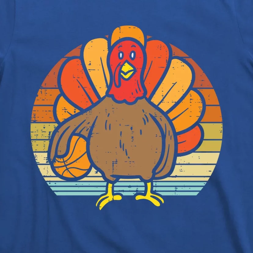 Turkey Basketball Retro Thanksgiving Sports Boys Girls Gift T-Shirt