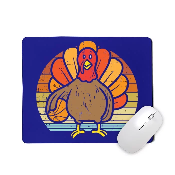 Turkey Basketball Retro Thanksgiving Sports Boys Girls Gift Mousepad