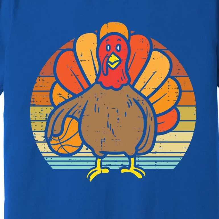 Turkey Basketball Retro Thanksgiving Sports Boys Girls Gift Premium T-Shirt