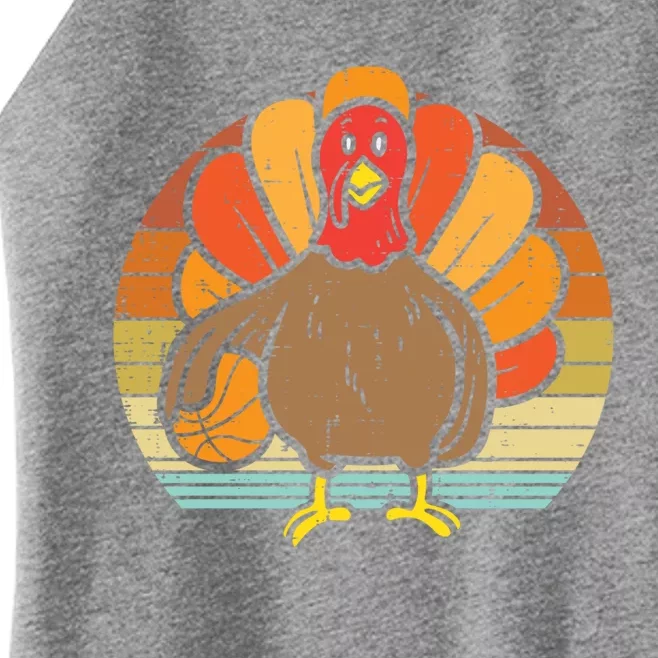 Turkey Basketball Retro Thanksgiving Sports Boys Girls Gift Women’s Perfect Tri Rocker Tank