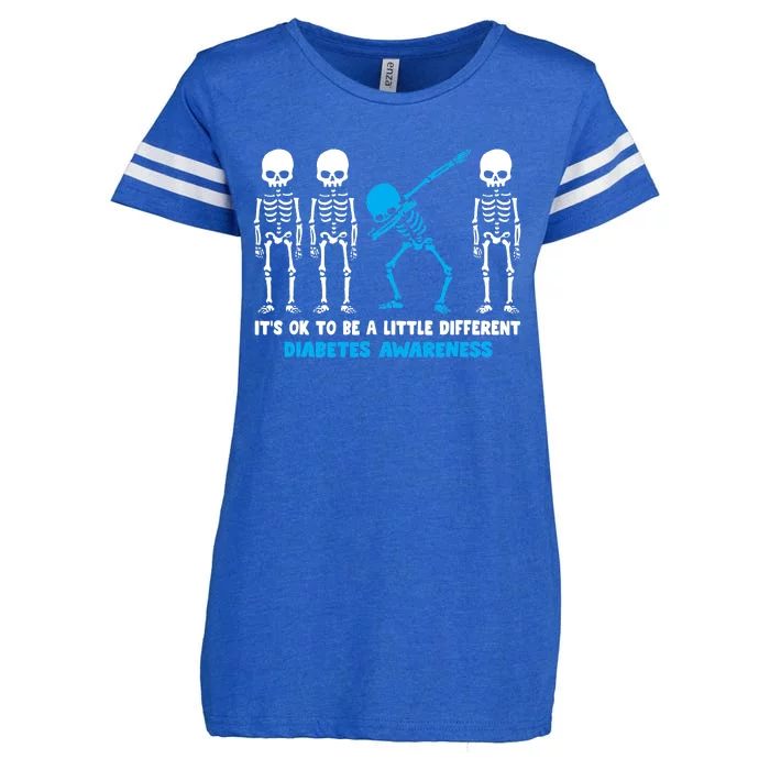 T1D Blue Ribbon It's Ok To Be Different Warrior Enza Ladies Jersey Football T-Shirt