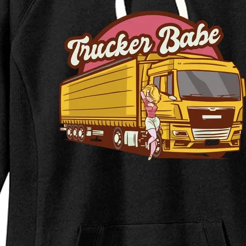 Trucker Babe Retro Women's Fleece Hoodie