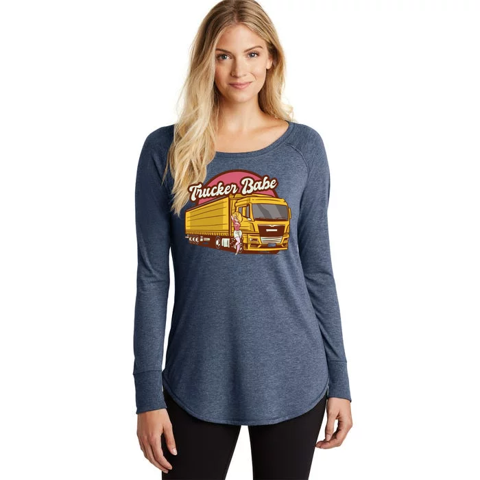 Trucker Babe Retro Women's Perfect Tri Tunic Long Sleeve Shirt