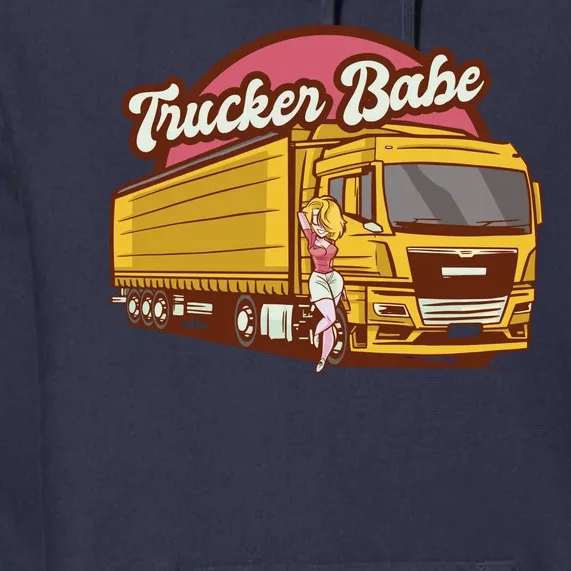 Trucker Babe Retro Premium Hoodie