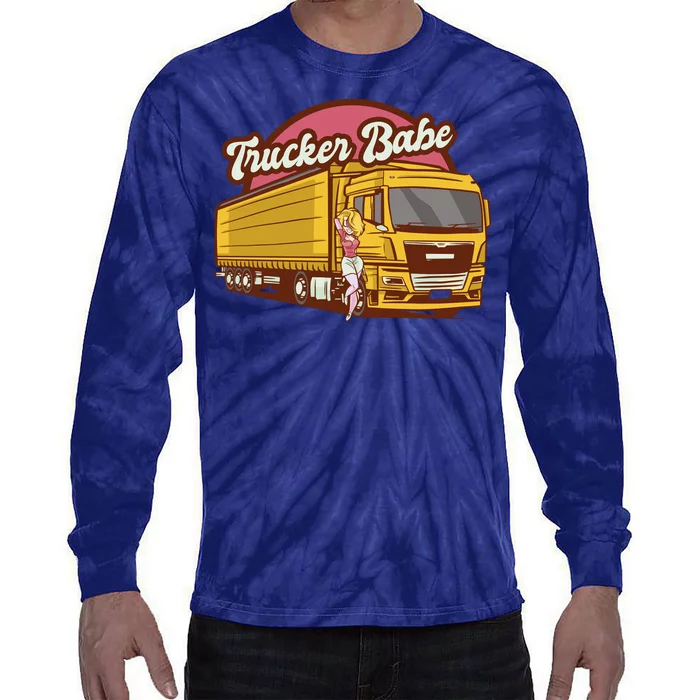 Trucker Babe Retro Tie-Dye Long Sleeve Shirt