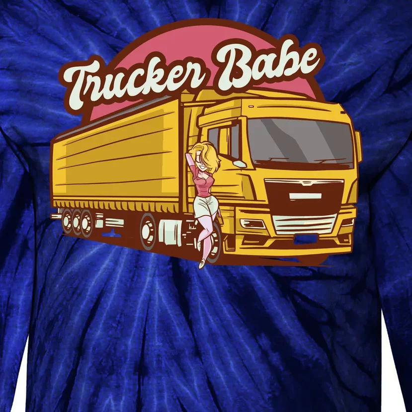 Trucker Babe Retro Tie-Dye Long Sleeve Shirt