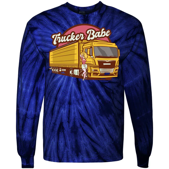 Trucker Babe Retro Tie-Dye Long Sleeve Shirt