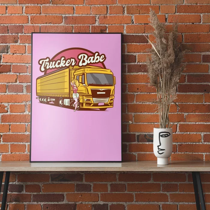 Trucker Babe Retro Poster