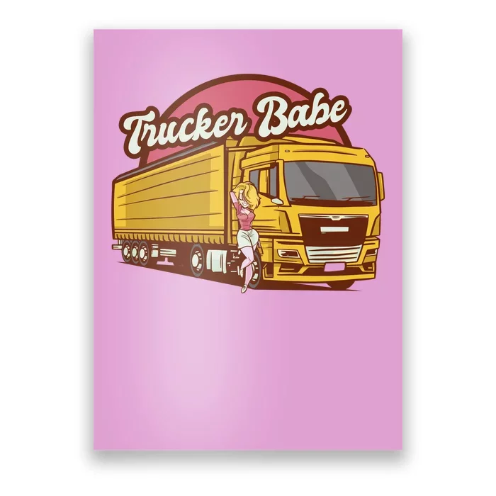 Trucker Babe Retro Poster