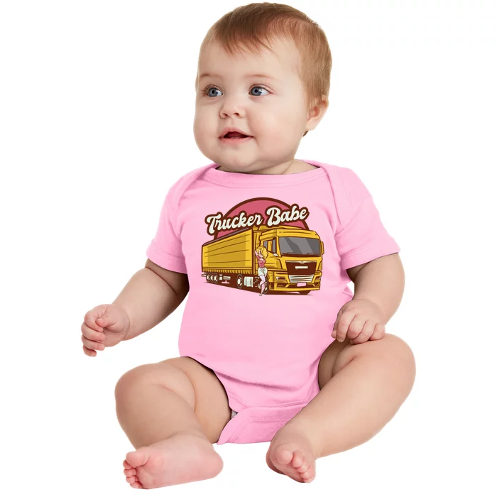 Trucker Babe Retro Baby Bodysuit