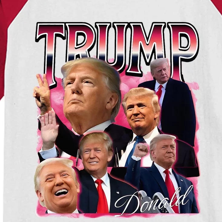 Trump Bootleg Retro 90s Trump Black Band Trump 2024 Kids Colorblock Raglan Jersey