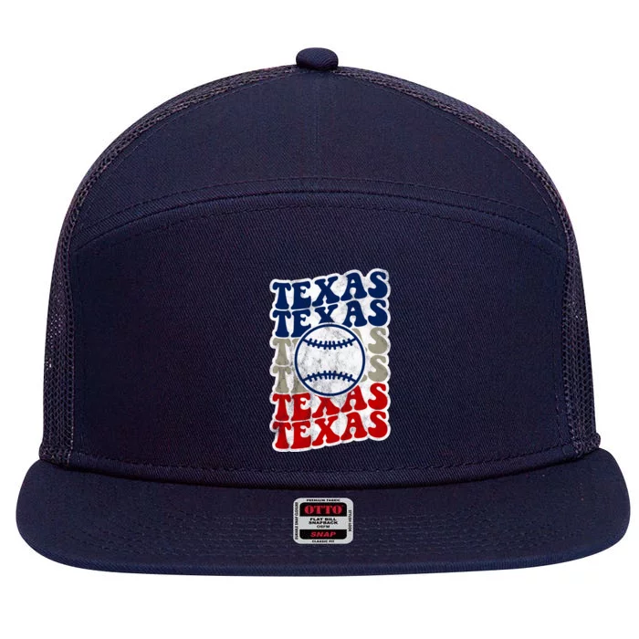 Texas Baseball Retro Sport 7 Panel Mesh Trucker Snapback Hat