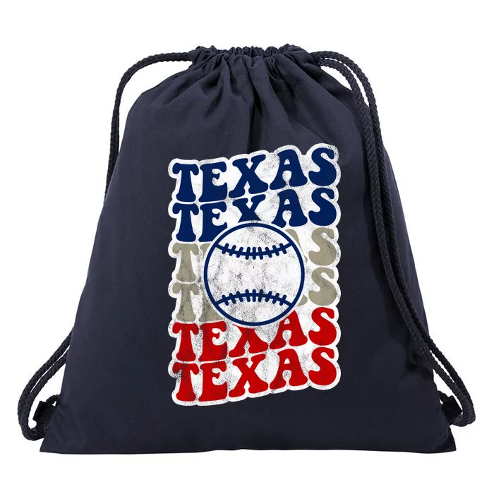 Texas Baseball Retro Sport Drawstring Bag