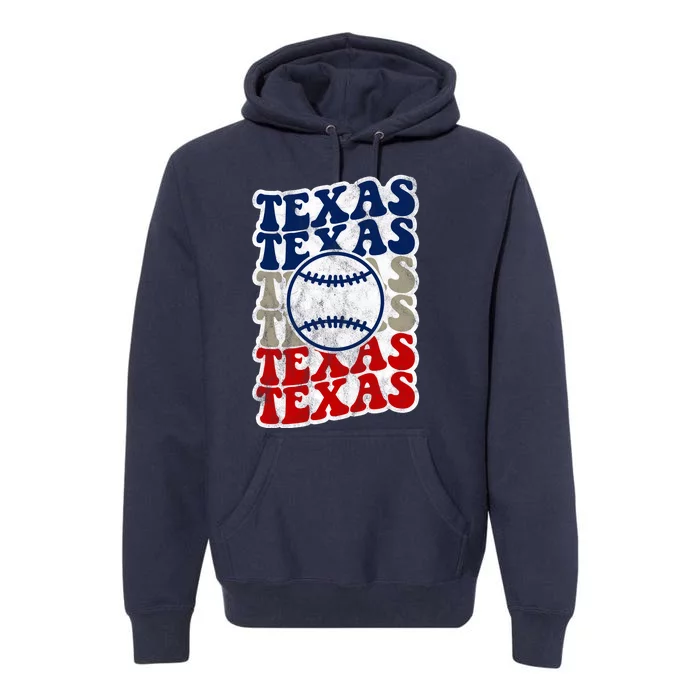 Texas Baseball Retro Sport Premium Hoodie