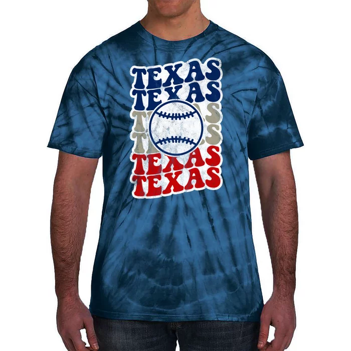 Texas Baseball Retro Sport Tie-Dye T-Shirt