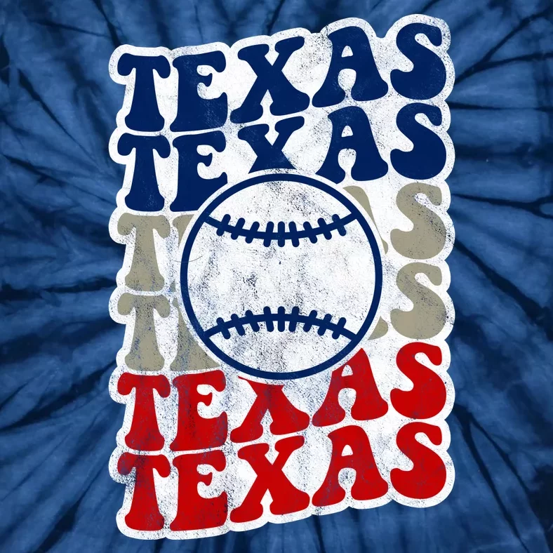 Texas Baseball Retro Sport Tie-Dye T-Shirt