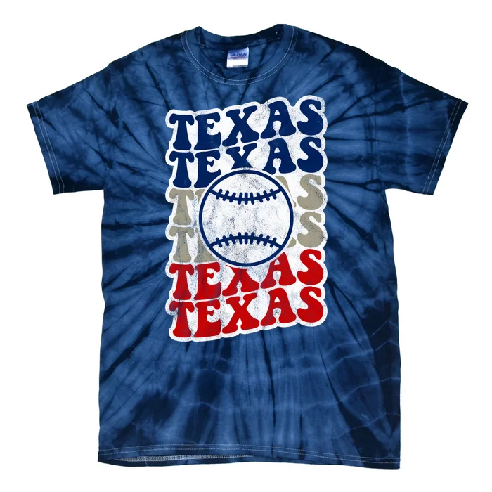 Texas Baseball Retro Sport Tie-Dye T-Shirt