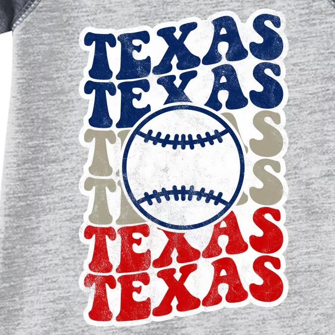 Texas Baseball Retro Sport Infant Baby Jersey Bodysuit