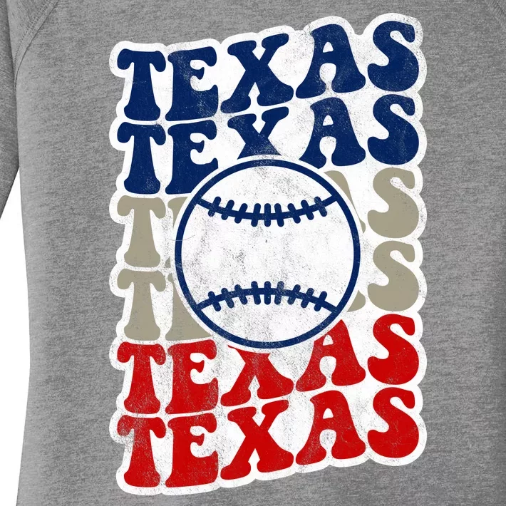 Texas Baseball Retro Sport Women's Perfect Tri Tunic Long Sleeve Shirt