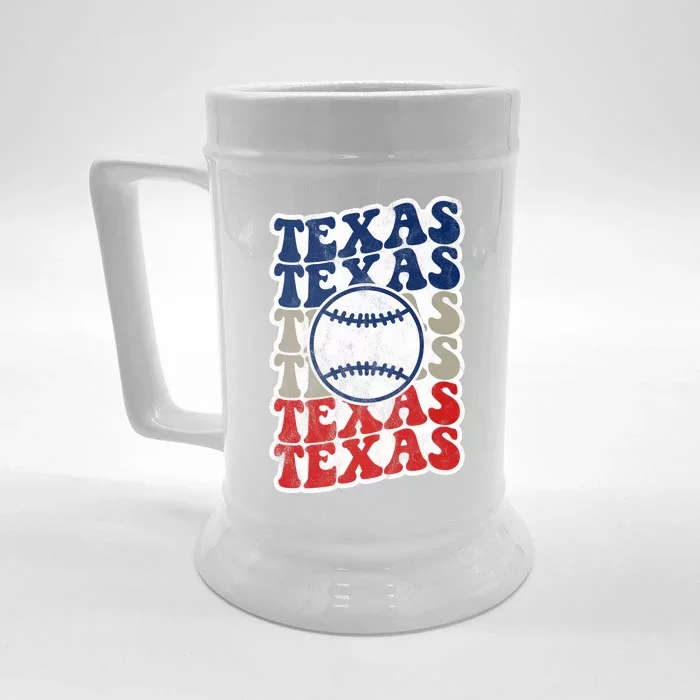 Texas Baseball Retro Sport Front & Back Beer Stein