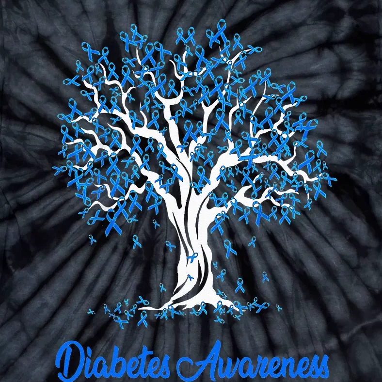 Tree Blue Ribbon Diabetes Awareness Tie-Dye T-Shirt