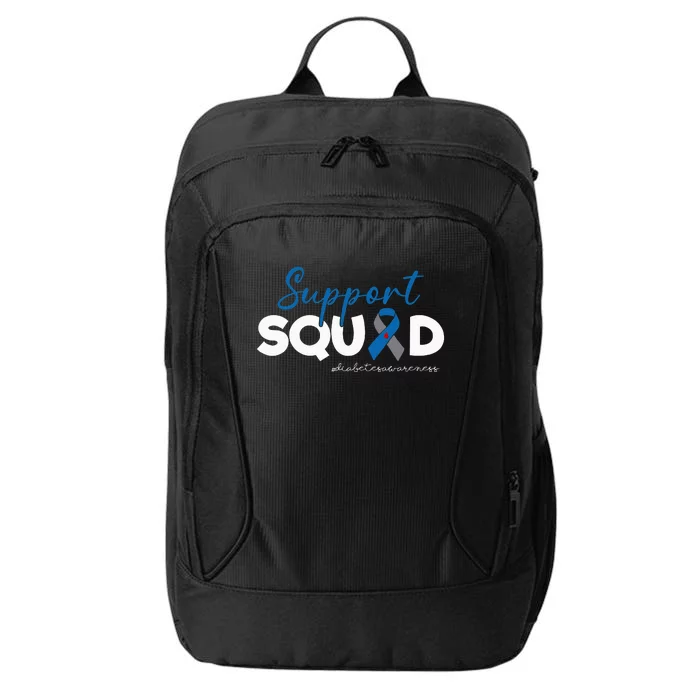 T1D Blue Ribbon Support Squad Type 1 Diabetes Awareness City Backpack