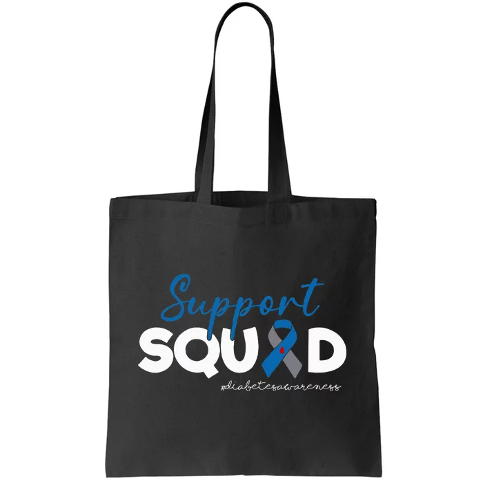 T1D Blue Ribbon Support Squad Type 1 Diabetes Awareness Tote Bag