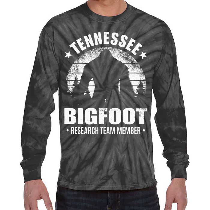 Tennessee Bigfoot Research Team Member Sasquatch Sunset Tie-Dye Long Sleeve Shirt