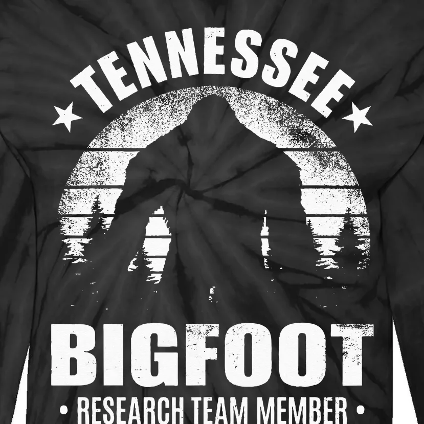 Tennessee Bigfoot Research Team Member Sasquatch Sunset Tie-Dye Long Sleeve Shirt