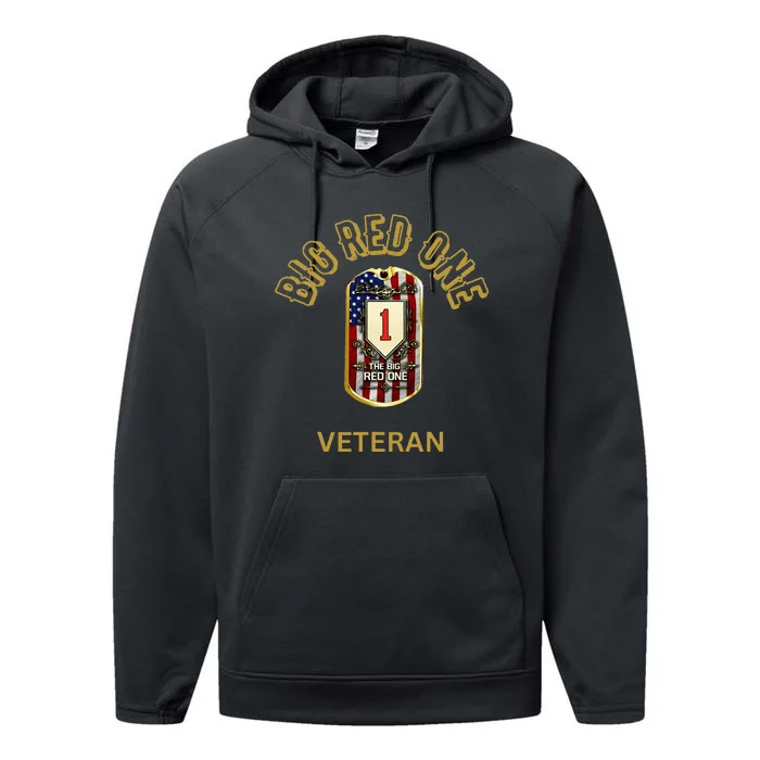 The Big Red One 1st Infantry Division Of The Us Performance Fleece Hoodie