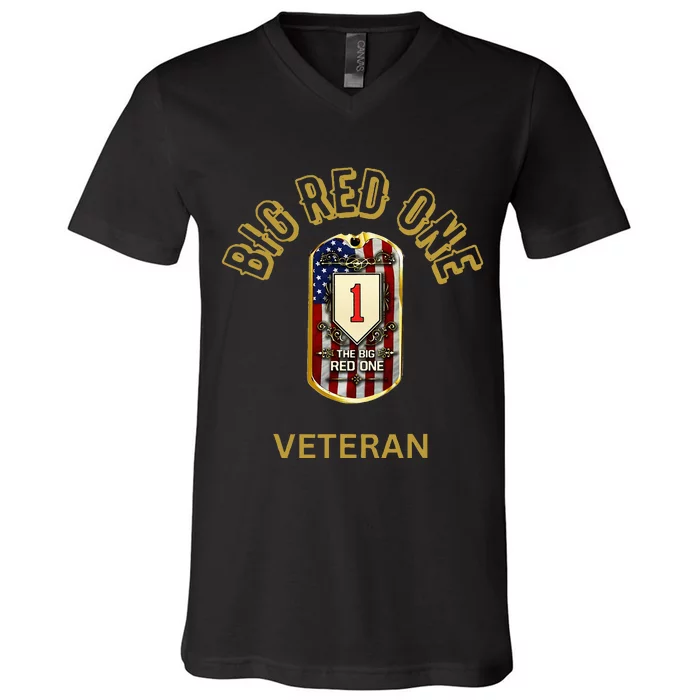 The Big Red One 1st Infantry Division Of The Us V-Neck T-Shirt