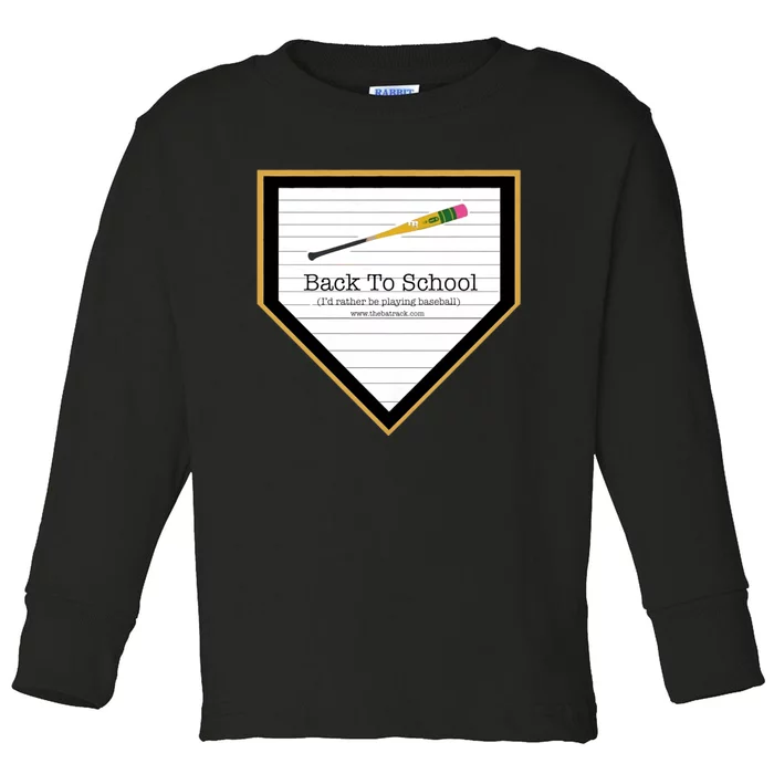 The Bat Rack Baseball Back To School Toddler Long Sleeve Shirt