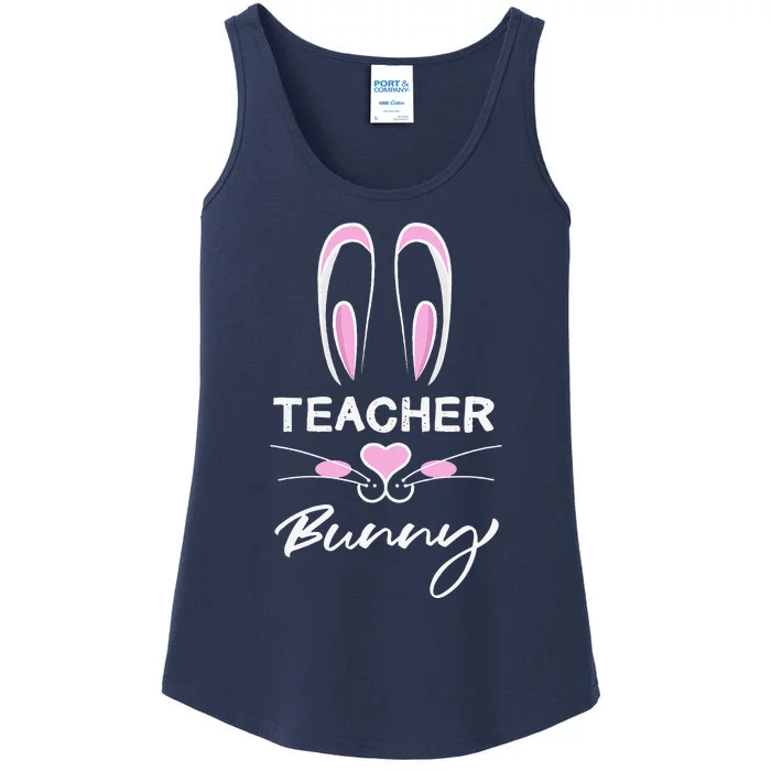 Teacher Bunny Rabbit Ears Easter School Break Ladies Essential Tank