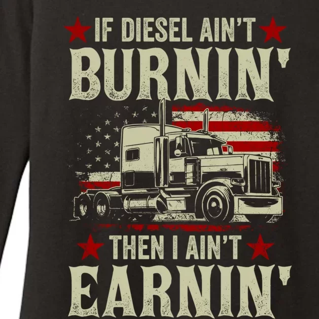 Trucker Big Rig Semicute Gifttrailer Truck Driver American Flag Gift Womens CVC Long Sleeve Shirt