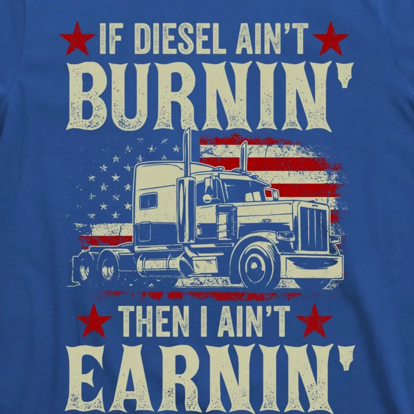 Trucker Big Rig Semicute Gifttrailer Truck Driver American Flag Gift T-Shirt